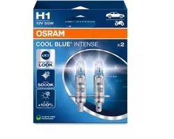 Lampes halogènes automobiles OSRAM Cool Blue Intense Next Gen H1 – lumière plus blanche et jusqu'à 100 % plus de visibilité - qualité allemande - ensemble de 2 lampes - 64150CBN-2HB