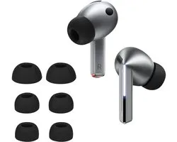 kwmobile 6x Housse pour écouteurs intra-auriculaires compatible avec Samsung Galaxy Buds 3 Pro - Bouchons d'oreilles de rechange en silicone noir - 3 tailles