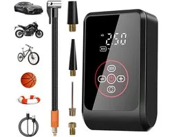 Compresseur d'Air Portable 4000 mAh – Pompe à Pneus Électrique 150 PSI avec Écran LCD, Lumière LED et Powerbank – Pour Auto, Vélo, Moto, Scooter et Ballons