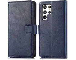 Coque Samsung Galaxy S22 Ultra iMoshion de Luxe iMoshion - Bleu Foncé
