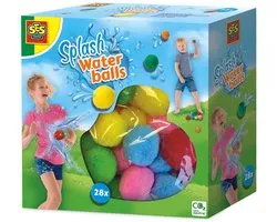 SES Creative SES - Splash Waterballen - herbruikbare waterballonnen - droog en nat te gebruiken - vrolijke kleuren - 28 ballen per set - Waterballon Alternatief - Buiten Spelen Zomer - Zwembad Speelgoed