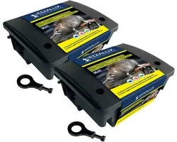 Boîtes d'appât pour rats Edialux ensemble de 2, station d'appât sécurisée avec double serrure pour la lutte antiparasitaire, conception résistante aux intempéries pour l'intérieur et l'extérieur, clé, bac et broche d'appât inclus
