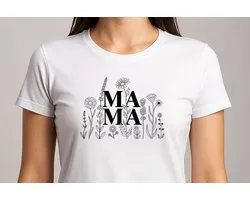 Mama met Rozen - T Shirt - cute - kawaii - Gift - Cadeau - schattig - schattigdesign - liefdesign - pastelkunst - sarcastic - Mom - Mama
