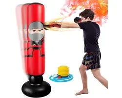 160 cm Standing Punching Bag for Children with Air Pump, Punching Bag, Standing Inflatable Ninja Punching Ball - ShopVlot