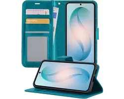 Étui - Convient pour Samsung Galaxy S26 - Luxe Bookcase - Walletcase Hoes - Portemonnee - Cover - Coque de téléphone - Turquoise