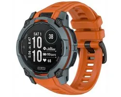 Siliconen bandje - geschikt voor Garmin Instinct 3 Amoled / Solar 45mm - gespsluiting - oranje