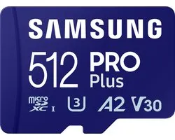 Samsung PRO Plus - Micro SD Kaart met Kaartlezer - 180 & 130 MB/s - 512 GB