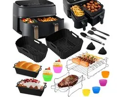 23-delige Airfryer Accessoire Set voor Philips Dual Basket 3000-5000 Serie