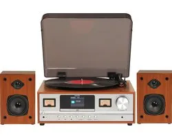 Denver Platenspeler Bluetooth - Incl. Speakers - DAB radio - CD speler - Retro - MRD52LW