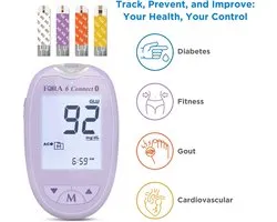 FORA 6 connect meter_Paars (mmol/l) - (te gebruiken als: Ketonen Meter - Urinezuur Meter - Cholesterol Meter - Glucosemeter)