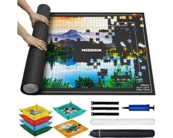 Puzzelmat oprolbaar – Puzzel opbergmat tot 1000/2000 stukjes – Anti-slip puzzel kleed met opbergsysteem – Ideaal voor bewaren & verplaatsen