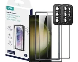 Shield Tempered Glass + Cameraprotector -2-Pack - 2 Screen Protectors + 2 Camera Protectors - Installatie Tray Geschikt voor Samsung S23 Ultra