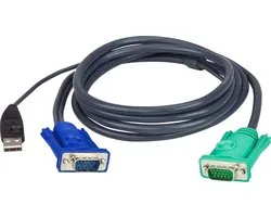 ATEN 2L-5201U KVM kabel VGA USB, zwart, 1,2 m