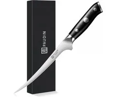 Couteau à fileter Paudin D10 17,5 cm - Couteau de chef flexible - Couteau à désosser léger - Couteau de cuisine professionnel - Manche ergonomique Zwart