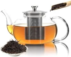 Glazen Theepot met Filter (RVS) - 1.2 Liter - Thee Infuser – Borosilicaat