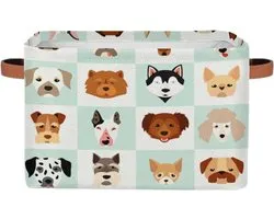 TropicalLife Dog Large Storage Boxse Set of 2 Dog Dog Foldable Fabric Storage Basket Bedroom Home Office Nursery Organizer for Toys Clothes
