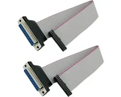Platte Lintkabel - DB25 Vrouwelijk FC-26 - Computer Aansluitingen - Flexibele Platte Kabel - 26 cm Draad - Grijs