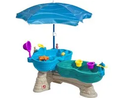 Step2 Spill and Splash Watertafel - Met 11 accessoires en parasol - Waterspeelgoed voor kind - Activiteitentafel met water voor de tuin / buiten