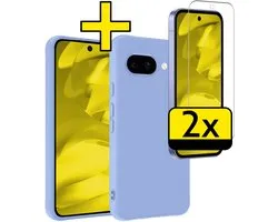 Coque en Siliconen pour Google Pixel 9a avec 2 Pixel de protection d'écran - Bleu clair
