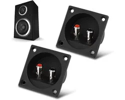 Cuifati 2PCS Speaker Terminal Connector Vergulde Koperen Bindpalen met 3MM Verdikt ABS Paneel voor DIY Speaker Versterker Installatie