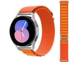 FFO2World Smartwatch Alpine Loop Nylon Sport Strap 20mm - Oranje - Bracelet de montre milanais de Luxe adapté pour Samsung Galaxy Watch 7/6/5 / Pro / 4/3 / Active 2 - Polar Ignite / Unite – Huawei