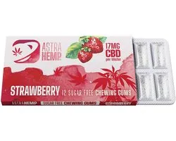 5 x chewing- Gum au Strawberry Astra Hemp (17mg CBD)