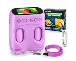 2 in 1 Kinder Microscoop & Verrekijker - Digitale Microscoop voor Kinderen met Telescoop - 1000x Zoom - HD Camera - Insecten Speelgoed