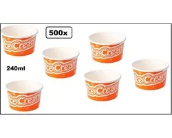 500x Coupe de Glace IceCream 240ml karton orange - glace glace molle festival d'été événement alimentaire