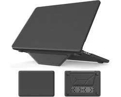 Turtle Shift coque rigide compatible pour MacBook Air 13 pouces 2022 - 2024 M3 - 2025 M4 - 2026 M5 - cuir végan - Gris