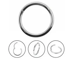 Fako Bijoux® - Chirurgisch Stalen Ring Piercing - Diameter 8mm - Dikte 1.2mm - Ringetje geschikt voor Helix, Tragus, Septum, Lip, Neus & Wenkbrauw - Zilverkleurig