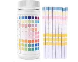 100 Stuks - Water Teststrips - Water Test Strips Aquarium - Deze aquariumtestkit wordt gebruikt om ijzer, koper, nitraat, nitriet, chloor, totale hardheid, totale alkaliteit, carbonaat en pH te meten en zo de waterkwaliteit te beoordelen.