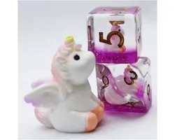 Foam Brain Games dobbelstenen set mystic unicorn voor RPG spellen.