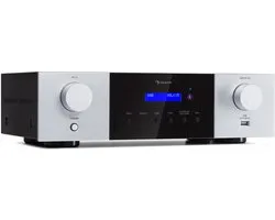 Auna AMP-4000 DAB HiFi-stereoversterker, DAB+-radio, Stereoversterker, USB, Afstandsbediening, Versterker met LED-display, HiFi-versterker, zwart-wit