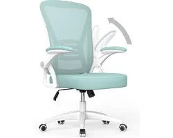 Chaise de bureau - Chaise ergonomique BIGZZIA - Fauteuil avec accoudoir rabattable à 90° - Support lombaire - Hauteur réglable Vert