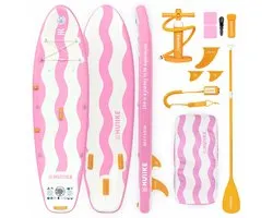 HUIIKE SUP Board - Opblaasbaar Paddle Board voor Kinderen met Accessoires, Peddel, Vinnen, Pomp - Stand Up Paddle Hoge Stabiliteit - 262 x 71 x 15 cm - Max. 80 kg
