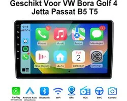 Junsun Android15 Autoradio Geschikt Voor VW Bora Golf 4 Jetta Passat B5 T5 Accessoires, 4GB+64GB, Draadloze CarPlay & Andriod Auto, DAB+, GPS-navigatiesysteem, Bluetooth, Stuurwielbediening, WiFi, FM, USB, 9-inch Touchscreen, DSP