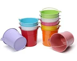 Dproptel Tout-en-1 Pots de fleurs portables, seau à sable, pots de fleurs suspendus en fer, pots de jardin de balcon, plantes murales, seau de rangement de bureau pour la décoration intérieure - 10 couleurs