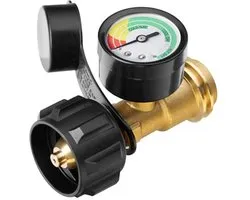 Universele Propaan Tankmeter met 3 Kleuren Code en QCC1 Aansluiting voor Grill, Verwarming en Camper