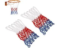 JJiaoLinin Heavy Duty basketbalnet, 2 stuks nylon basketbalnet, 12 lussen, rood/wit/blauw basketbalnetten voor - ShopVlot