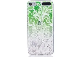 Peachy Clear Dainty White Lace Fabric iPod Touch 5 6 7 Case Silicone Case Cover TPU