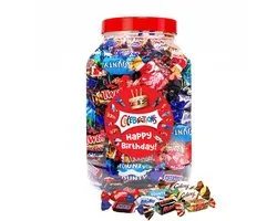 Méga mélange de chocolat Mars Celebrations "Happy anniversaire!" - cadeau d'anniversaire - Mars, Snickers, Twix, Bounty, Galaxy, MilkyWay & Maltesers - 1200g