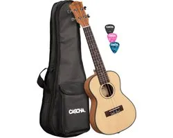 Cascha HH 2151L linkshandige solid top concert ukelele set