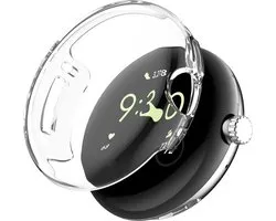 Strap-it Schokabsorberend TPU bescherm hoesje - soft case geschikt voor de grotere Google Pixel Watch 3 - 45mm (transparant)