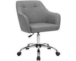 Chaise de bureau réglable avec roulettes, structure en métal robuste (max. 120 kg), assise douce et respirante. Convient pour le bureau et l'étude. 64 x 64 x (83-93) cm, gris