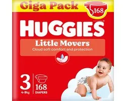 Couches bébé Huggies® Little Systèmes d'aide à la manœuvre , Taille 3 (4 à 9 kg), 168 couches aux motifs Disney©, Giga pack