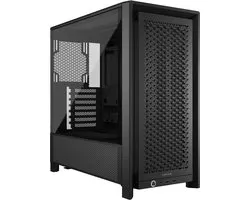 Corsair Frame 4000D Zwart - Moyenne tour ATX, microATX, Mini-ITX, Extended ATX - sans alimentation - Verre trempé - Compatible avec ASUS BTF, MSI Project Zero et Gigabyte Project Stealth - Zwart