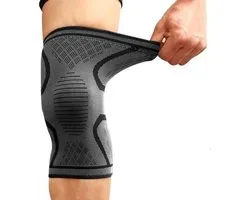 Jonyx - Kniebrace - Knieband - Compressie - Bandage - Knee sleeve - Tegen blessures - Elastisch - Grijs - Maat XL