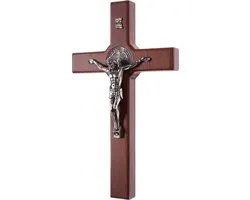 LUDA STUDIO - Croix à suspendre en bois 18x10x1,8cm - Marron