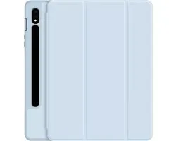 Étui rabattable compatible avec Samsung Galaxy Tab S7 FE (12.4 pouces, 2021) Bleu - Tri Fold Smart Case