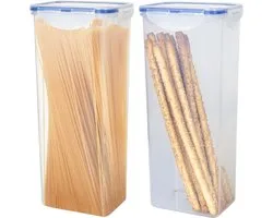 Lock & Lock Fresh Keeper | Pot de conservation - Lot de 2 pièces - Pour spaghetti / pâtes - 2 litres - Transparent
